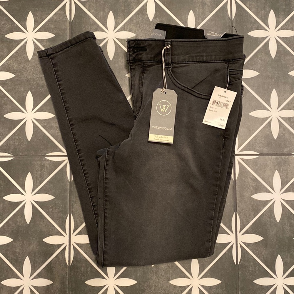 Charcoal/black jeggings (elastic waist) by wit & wisdom